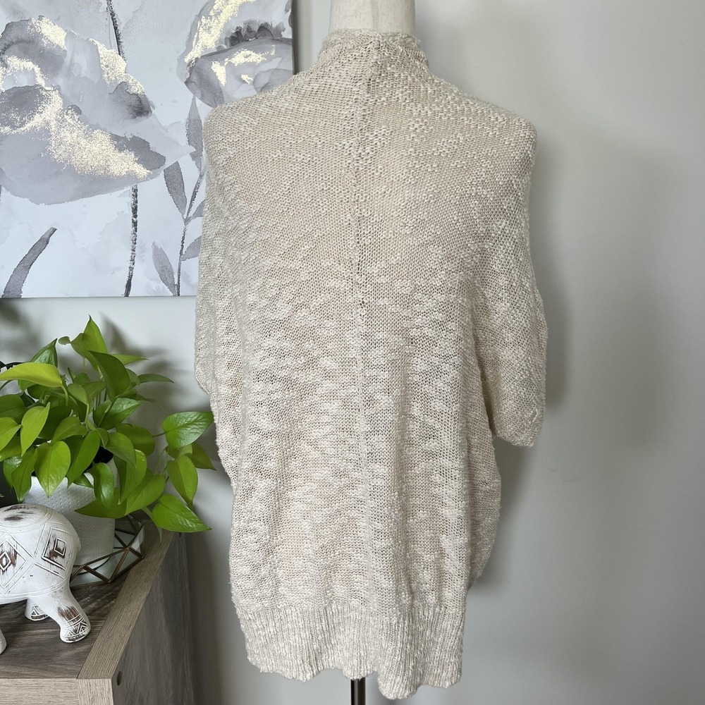 Silence + Noise Cardigan Sweater Womens Small Beige‎ Open Knit Dolman Boho - Picture 5 of 7